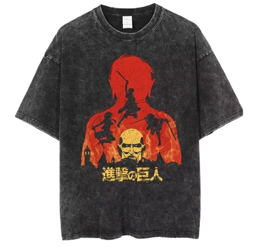 Attack on Titan Silhouette Vintage Washed T-Shirt