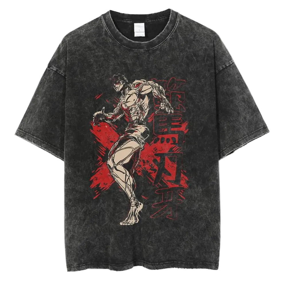 Baki Hanma Fighter Pose Vintage Washed T-Shirt